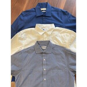Men’s Lot of 3 Button Up Shirts Van Heusen/Old Navy/Michael Kors 15.5 34/35